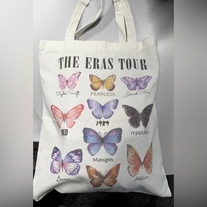 Taylor Swift The Eras Tour Albums As Butterflies Tote Bag 13in x 15in NEW